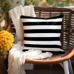 Coussin Rayures noires et blanches