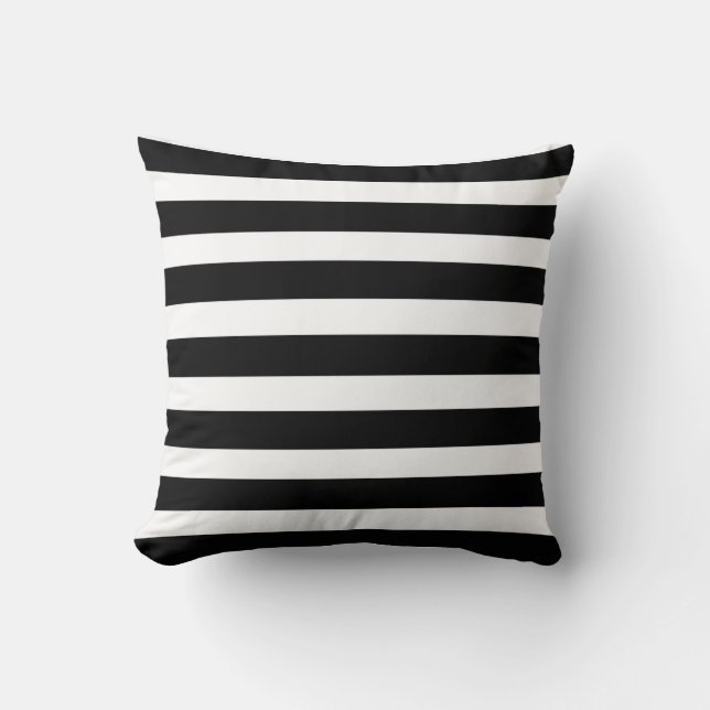 Coussin Rayures noires et blanches Modern chic (Recto)