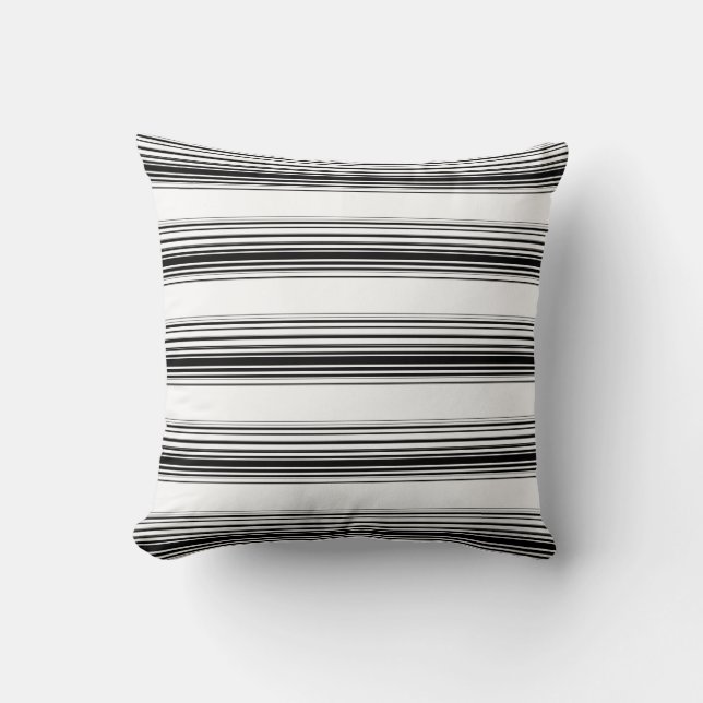 Coussin Rayures noires et blanches modernes (Recto)