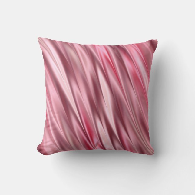 Coussin Rayures ombragées par satin rose de Flamant rose (Recto)