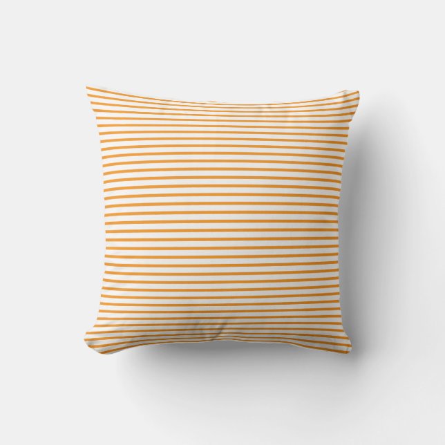 Coussin Rayures orange Halloween automne (Recto)