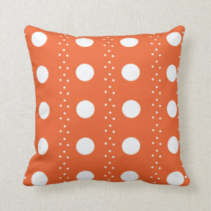 Coussin Rayures oranges et blanches de Polkadot