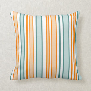 Coussin Rayures oranges et bleues