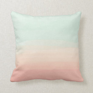 Coussin Rayures pastel aquarelle verre de mer et pêche