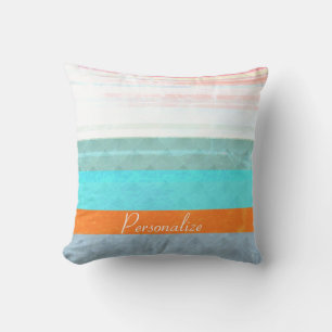 Coussin Rayures personnalisées délavées et patinées