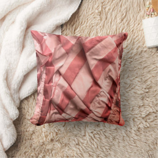 Coussin Rayures Rétro Bohème Rose Poussiéreuse Rose Clair