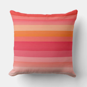 Coussin rayures rose et orange