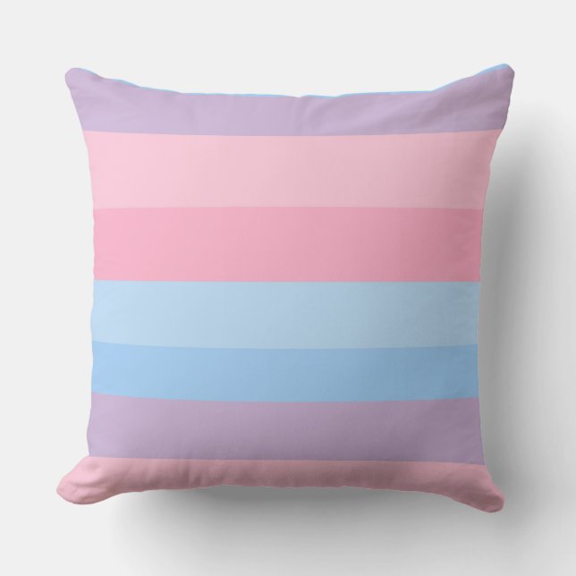 Coussin rayures roses, bleues et violettes (Recto)