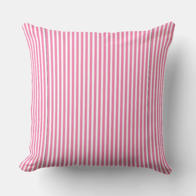 Coussin Rayures roses et blanches  (Recto)