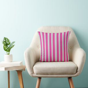 Coussin Rayures roses et grises