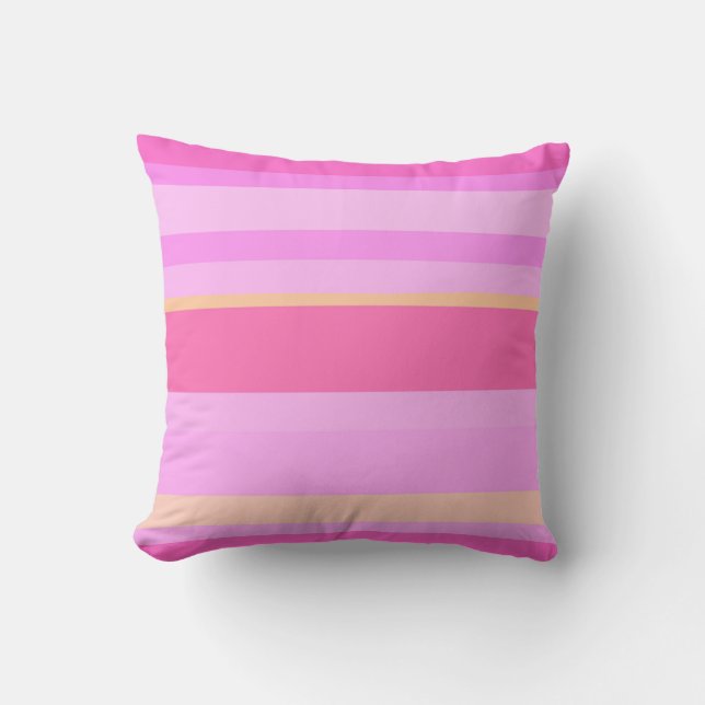 Coussin Rayures roses et jaunes (Recto)