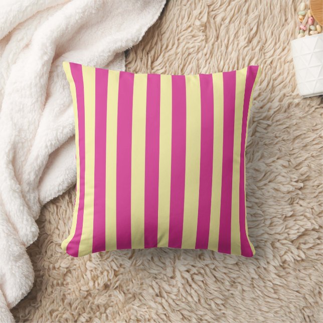 Coussin Rayures roses et jaunes  (Couverture)