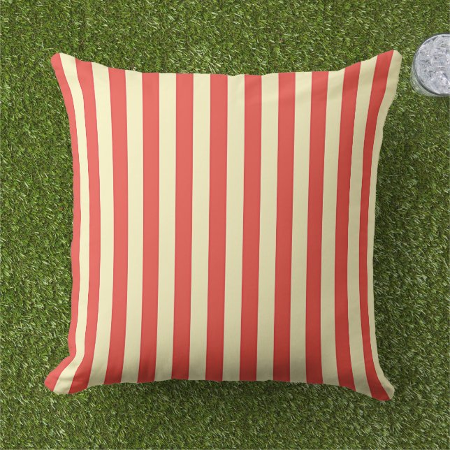 Coussin Rayures rouges (Herbe)