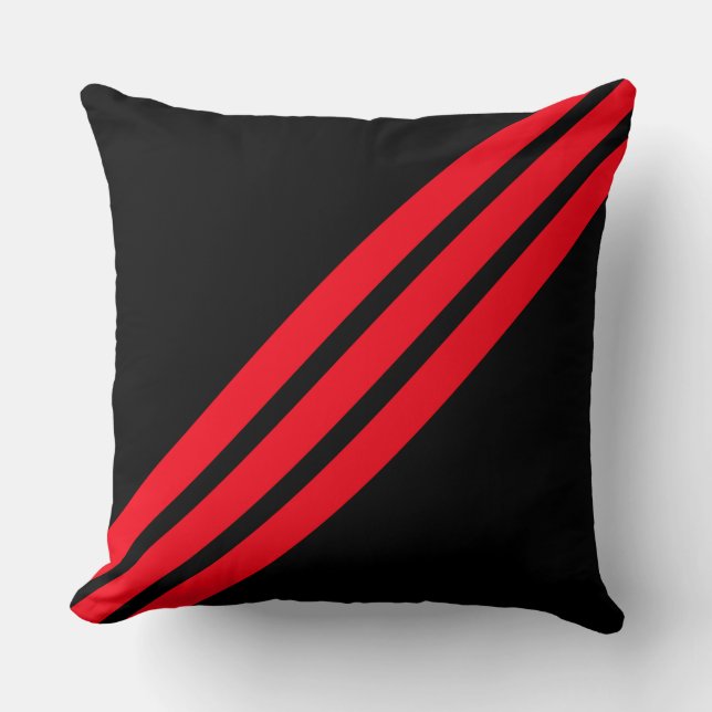 Coussin Rayures Rouges Élégantes (Recto)