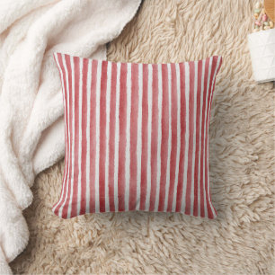 Coussin Rayures rouges et blanches
