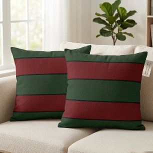Coussin Rayures rouges et vertes de Noël classiques