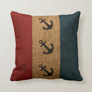 Coussin Rayures rustiques d'Ancres