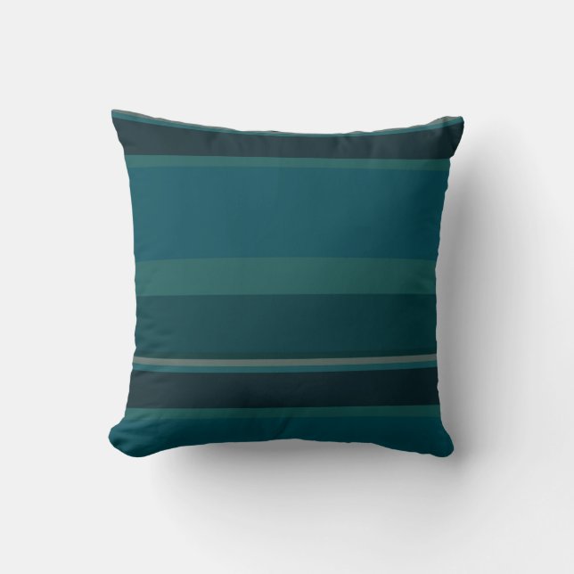 Coussin Rayures sarcelle (Recto)