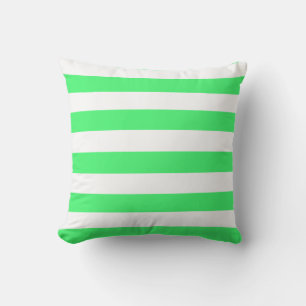 Coussin Rayures vert clair et blanc