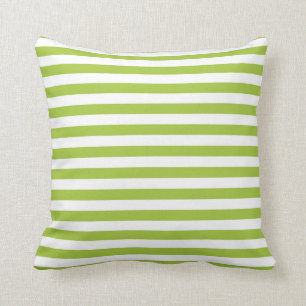 Coussin Rayures vert pomme et blanches