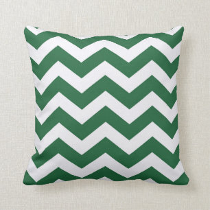 Coussin Rayures vertes et blanches de Chevron