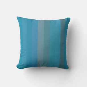 Coussin Rayures verticales sarcelle et gris clair rétro