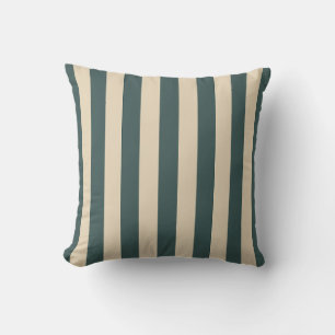 Coussin Rayures verticales vertes et crème