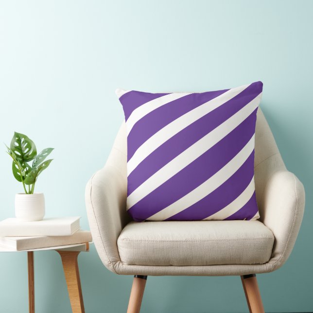Coussin Rayures violettes  (Chaise)