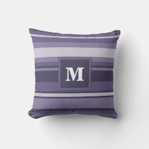 Coussin Rayures violettes de cuir monogramme