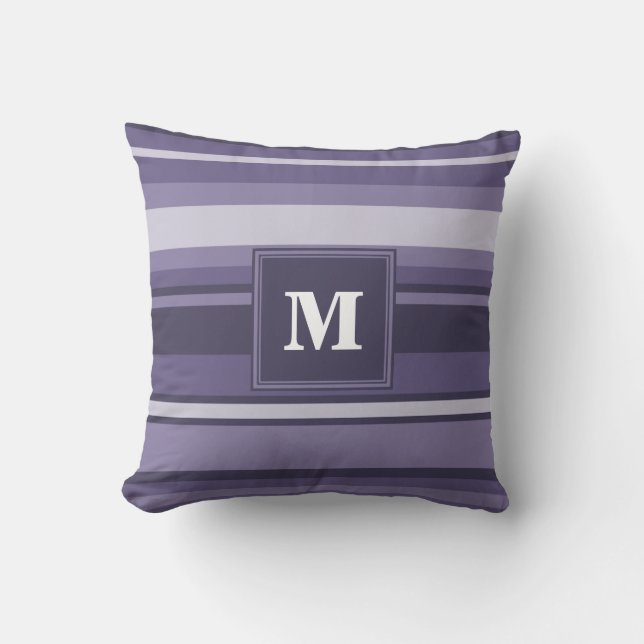 Coussin Rayures violettes de cuir monogramme (Recto)