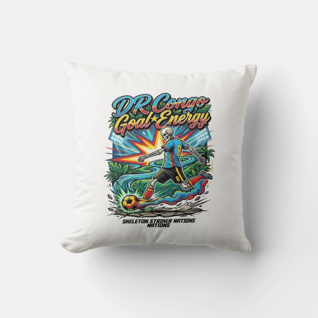 Coussin RDC Congo Énergie de but Skeleton Buteur Nations C (Recto)