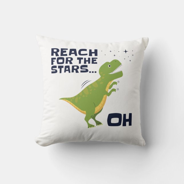 Coussin Reach for the Stars Funny T-Rex Bras courtes (Recto)