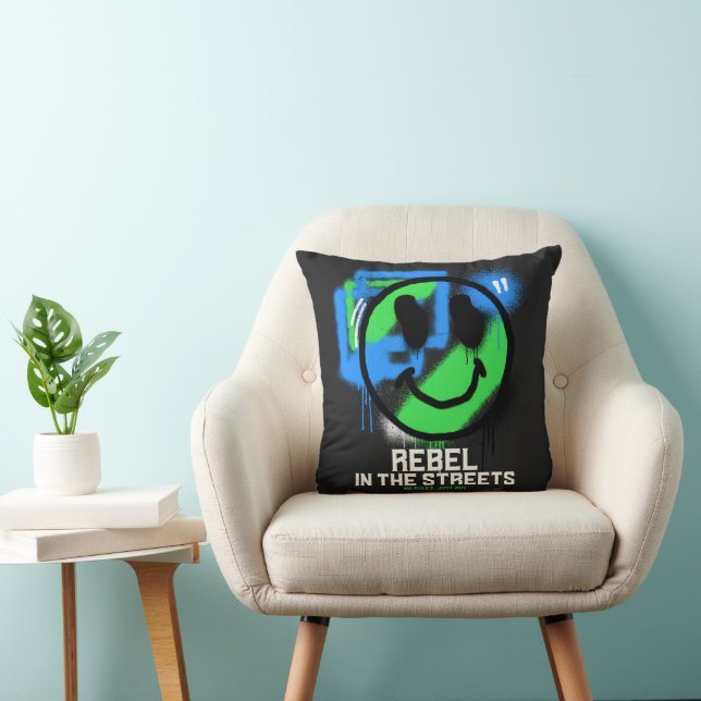 Coussin Rebel dans les rues Graffiti Smiley Art urbain (Chaise)