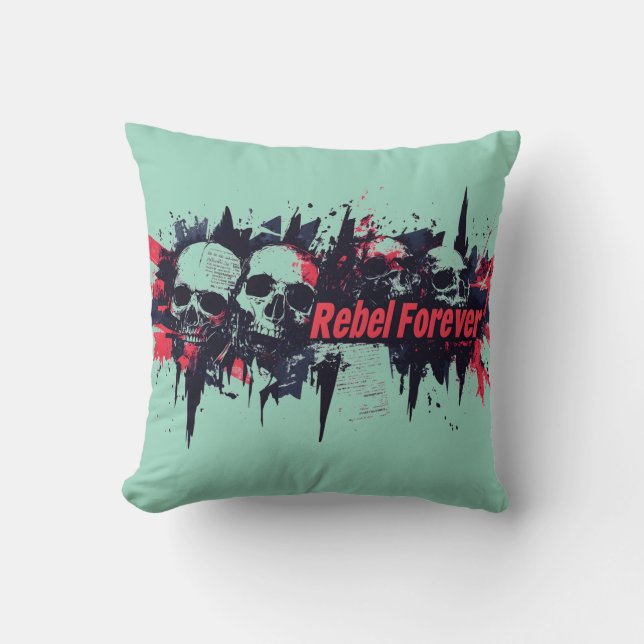 Coussin "Rebel pour toujours" - Conception graphique de cr (Recto)