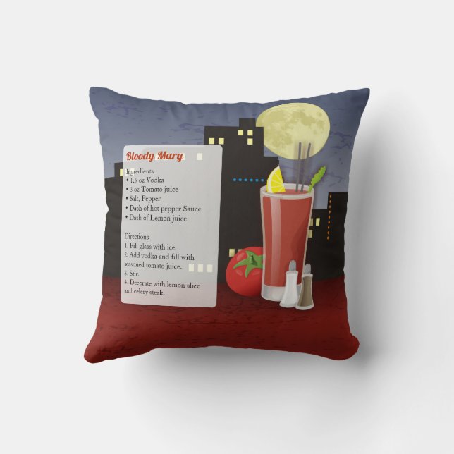 Coussin Recette de Bloody Mary (Verso)
