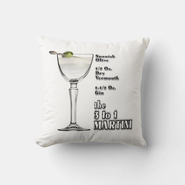 Coussin Recette de cocktail 3 à 1 (humide) Martini Art (Recto)