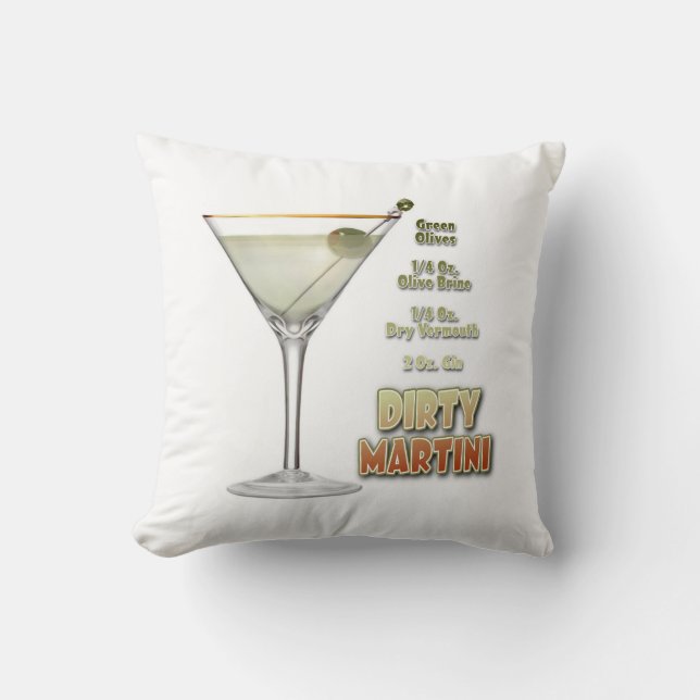 Coussin Recette de cocktail Dirty Martini Art (Recto)