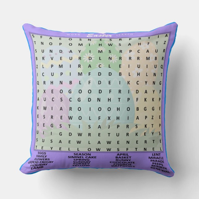 Coussin Recherche de mots de Pâques (Recto)