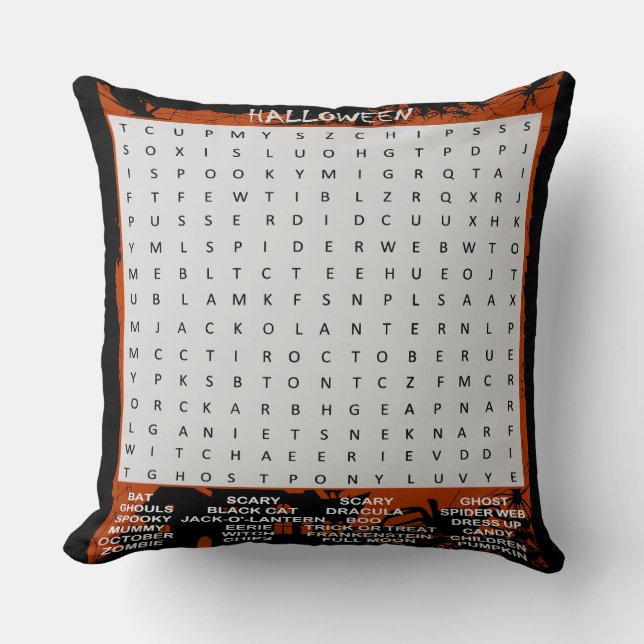 Coussin Recherche éffrayante Halloween (Recto)