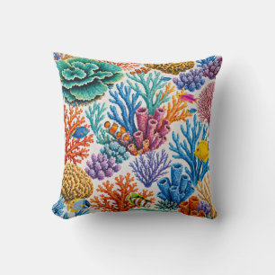 Coussin Récif de corail coloré Poisson tropical