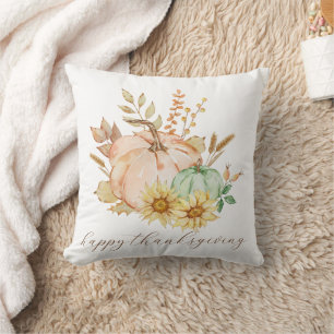 Coussin Récolte aquarelle sur mesure Thanksgiving
