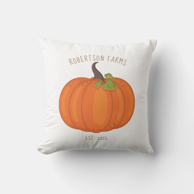 Coussin Récolte citrouille personnalisée (Recto)