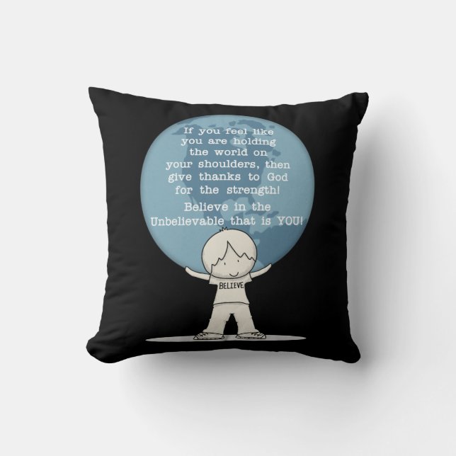 Coussin Reconnaissant pour la force (Recto)