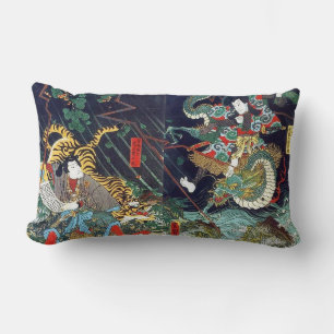 Coussin Rectangle 龍 虎, 豊 国 Dragon & Tiger, Toyokuni, Ukiyo-e
