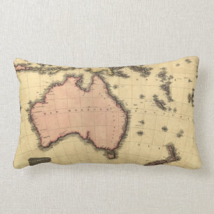 Coussin Rectangle 1818 carte de l'Autralasie - Australie, Nouvelle