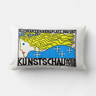 Coussin Rectangle 1908 Vienne Art Nouveau Salon Art Nouveau Maiden