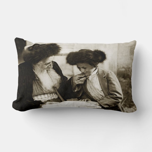 Coussin Rectangle 1920 Etudier la Torah, sépia tonique (Recto)