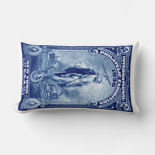 Coussin Rectangle 1936 expo philatelique internationale New York (Recto)