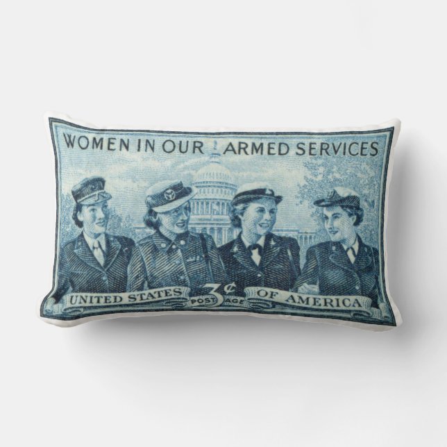 Coussin Rectangle 1952 Femmes dans les forces armées américaines (Recto)