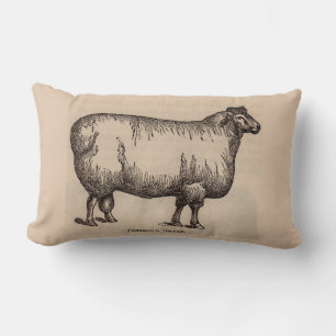 Coussin Rectangle 19e century print cotswold sheep